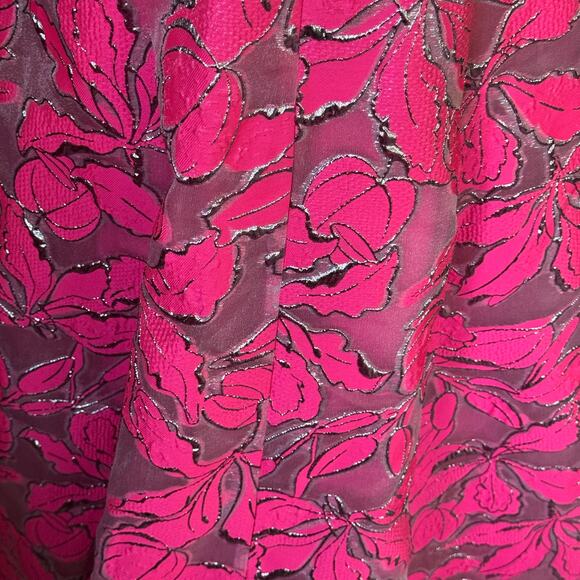 NEW Monique Lhuillier Floral Metallic Gown Maxi Dress Pink Size‎ 4 - Picture 7 of 9